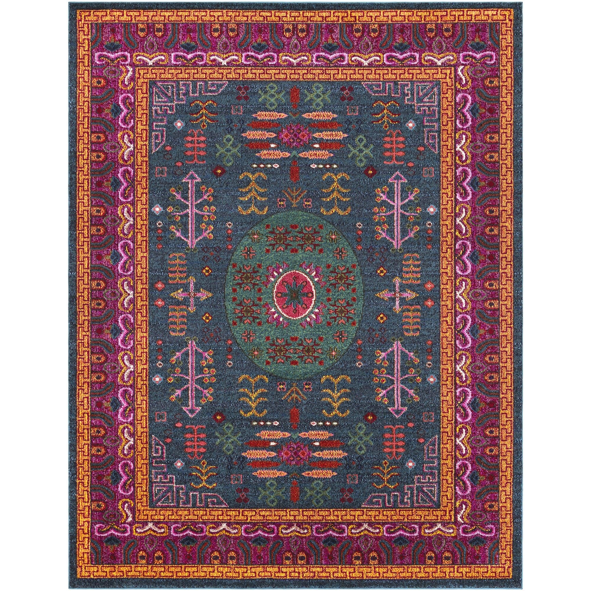 Livabliss Anika Persian Boho Blue Area Rug