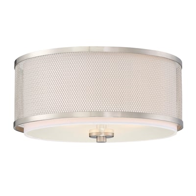 Meridian M60018 3 Light 15" Wide Flush Mount Drum Ceiling Fixture
