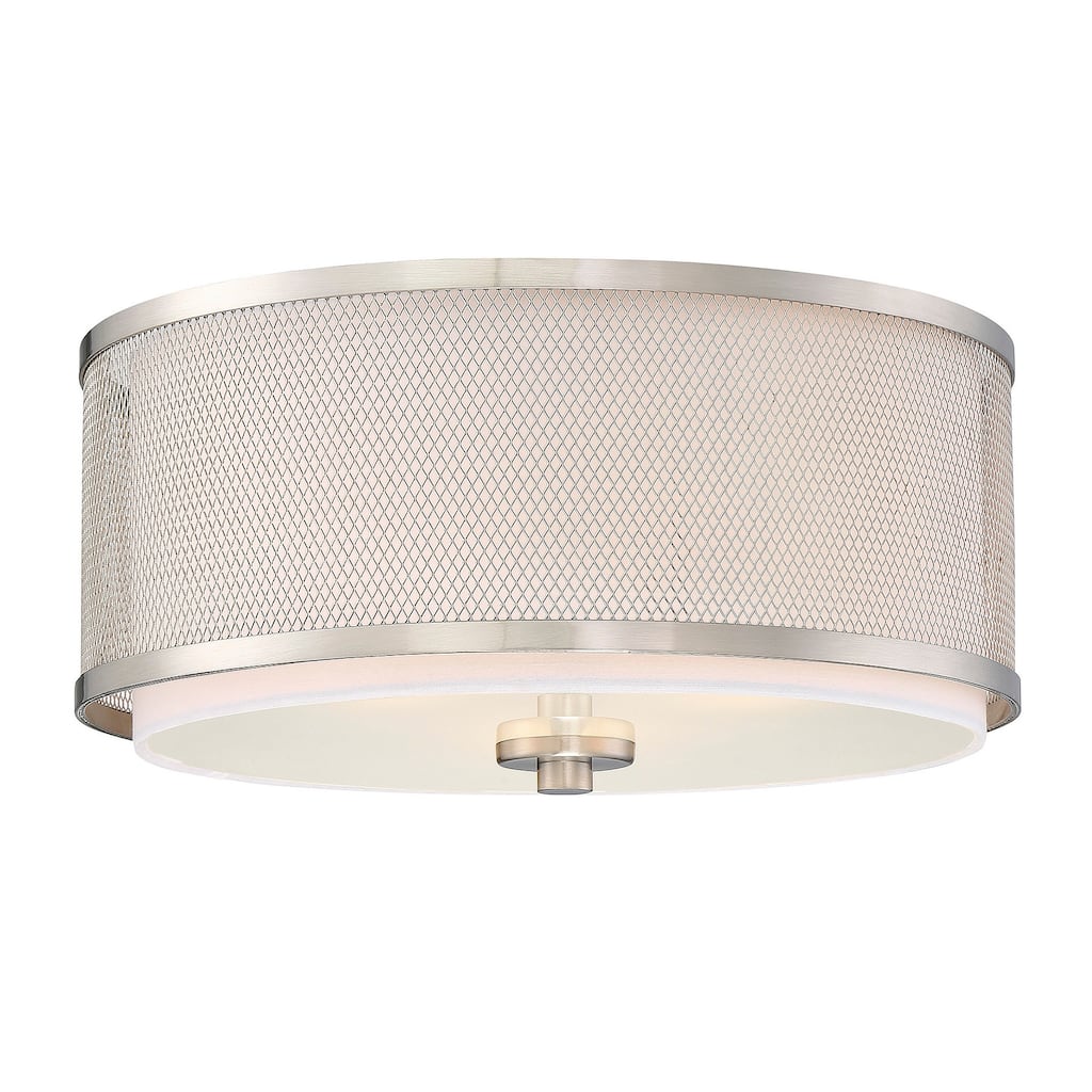 Meridian M60018 3 Light 15" Wide Flush Mount Drum Ceiling Fixture