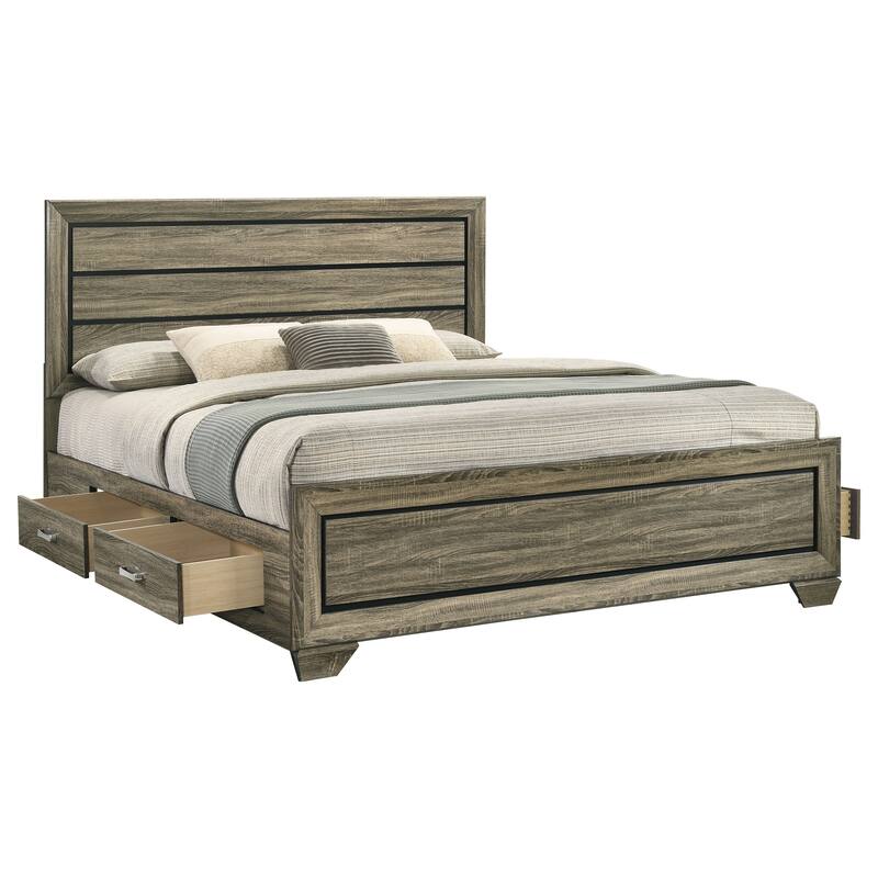 Kauffman Transitional Wood Storage Panel Bed