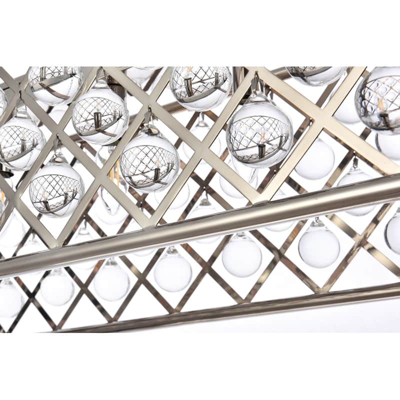 Royce Edge 7-Light Polished Nickel Chandelier - polished nickel (royal cut clear crystals)