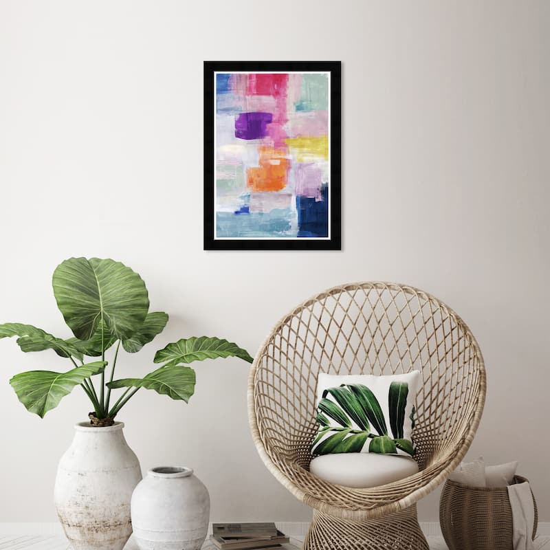Wynwood Studio Colored Flow Framed Retro Colorful Abstract Prints