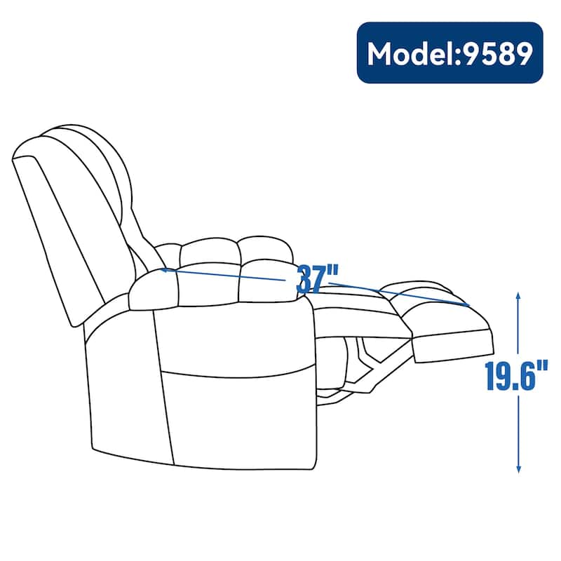 Dual Motor Heat Massage Infinite Position Electric Power Lift Recliners with Power-Remote, Medium-firm and Heavy Duty