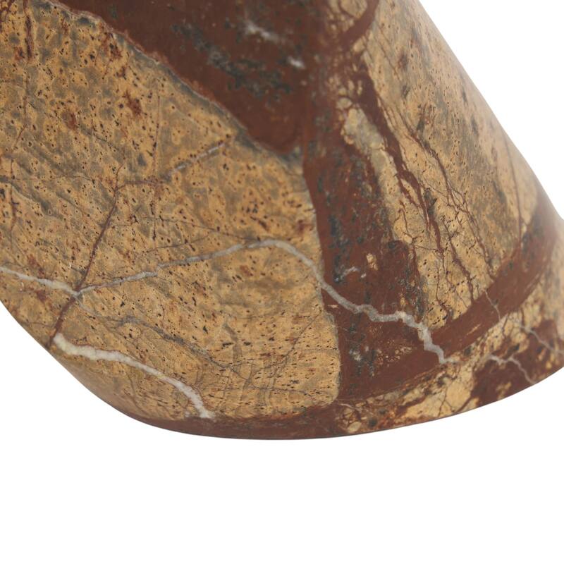 HomeRoots Set of Two Brown Marble Geometric Decorative Bookends - 10.23 in. x 4.75 in. x 3.15 in.