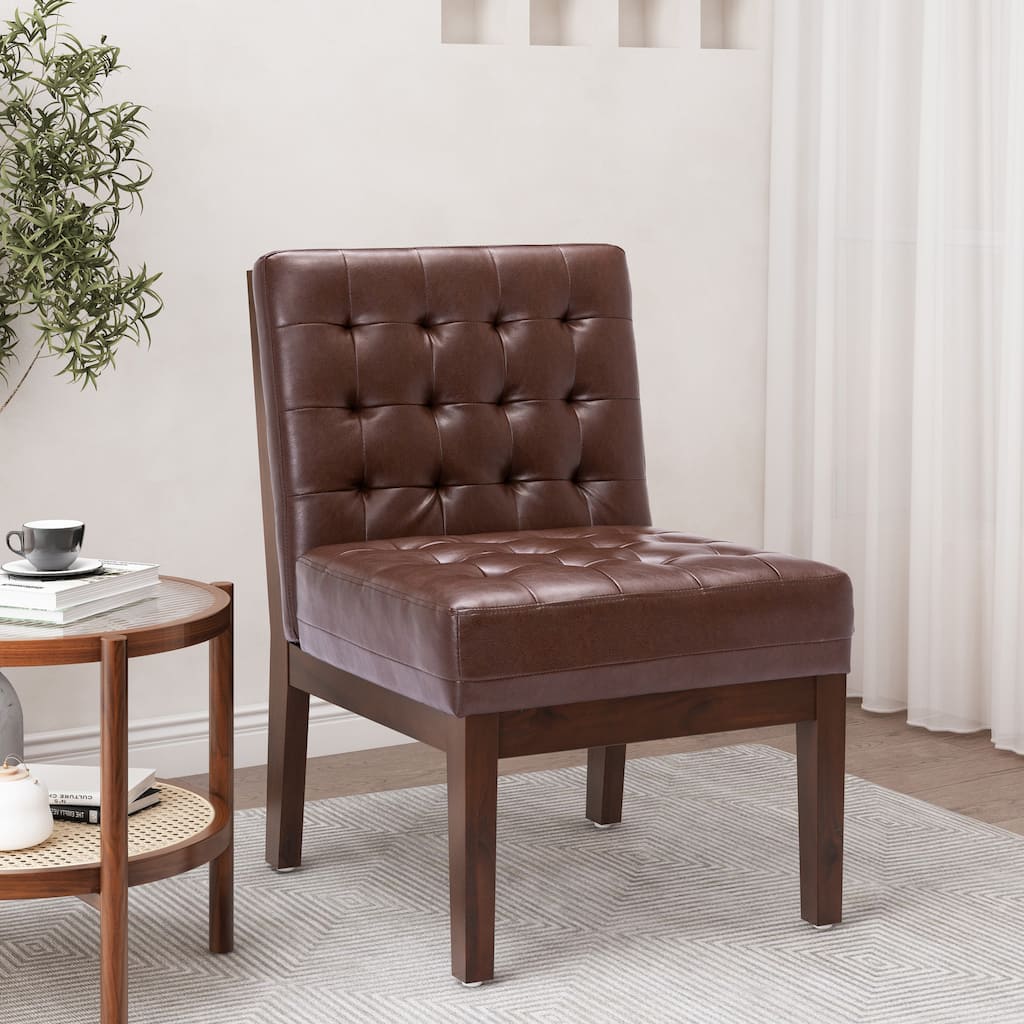 Leather Armless Chair Side Chair Corner Chair Dining Chair