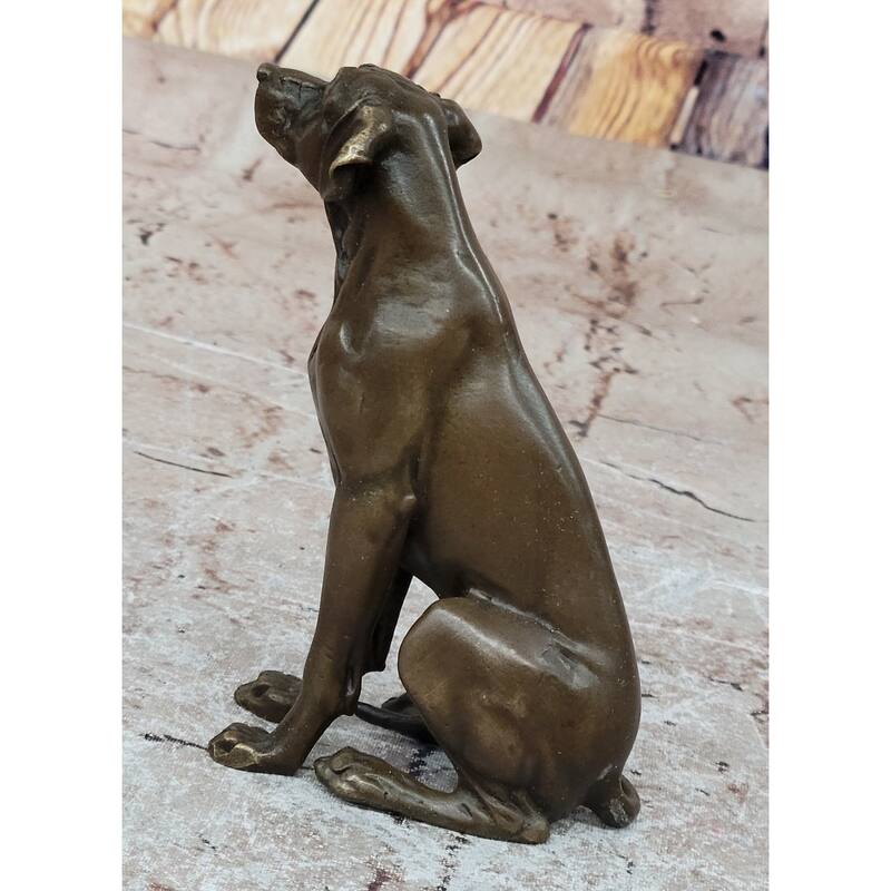 Seated Bronze Hunting Imitative Dog – Detailed Canine Sculpture For Animal Lovers