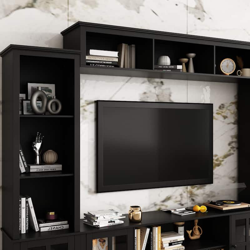 Wall Unit Entertainment Center Bookshelves TV Stand Display End Tables