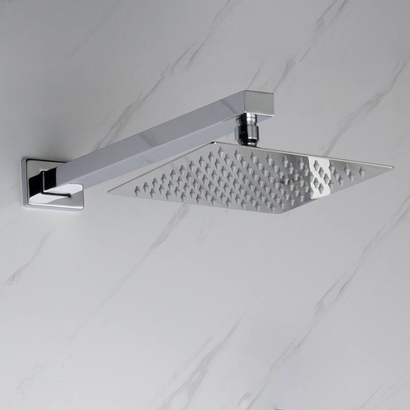 Cero 1-Spray Tub and Shower Faucet Combo with Square Showerhead and Handheld Shower Wand in Chrome - N/A