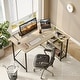 preview thumbnail 45 of 113, Small L Shaped Desk with Storage Shelves Corner Computer Desk