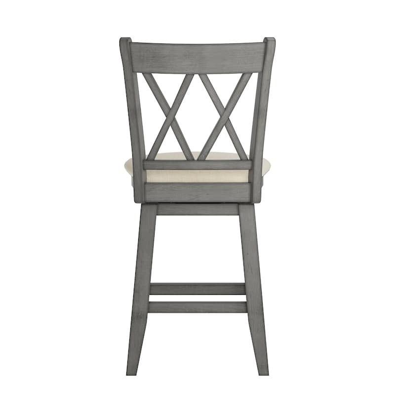 Eleanor Double X Back Wood Swivel Bar Stool by iNSPIRE Q Classic