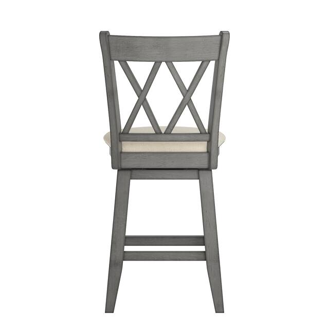 Eleanor Double X Back Wood Swivel Bar Stool by iNSPIRE Q Classic