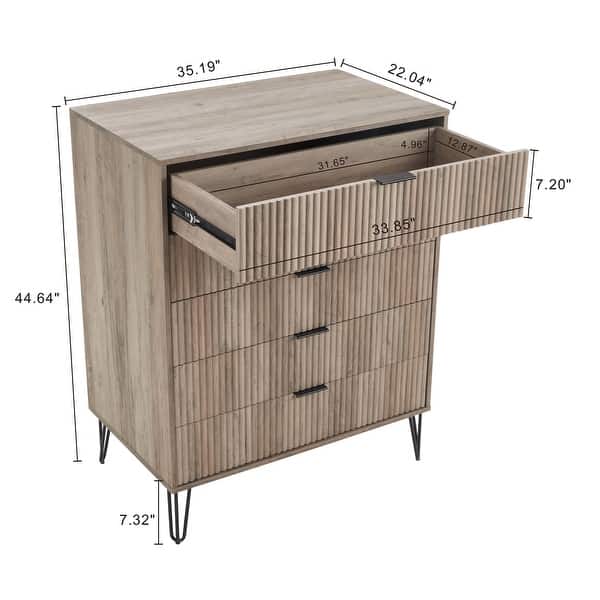 dimension image slide 6 of 13, Manhattan Comfort 2-Piece Dumbo Modern Multi Drawer Dresser Set