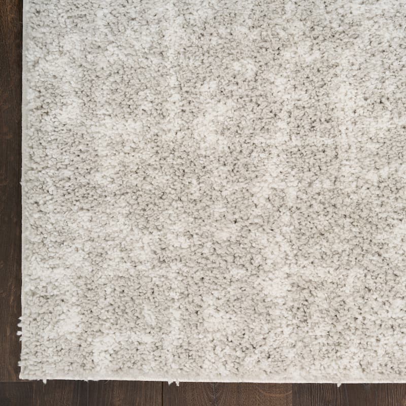Nourison Modern Shag Indoor only Abstract Area Rug - 3' 11" x 5' 11" - Grey/Ivory