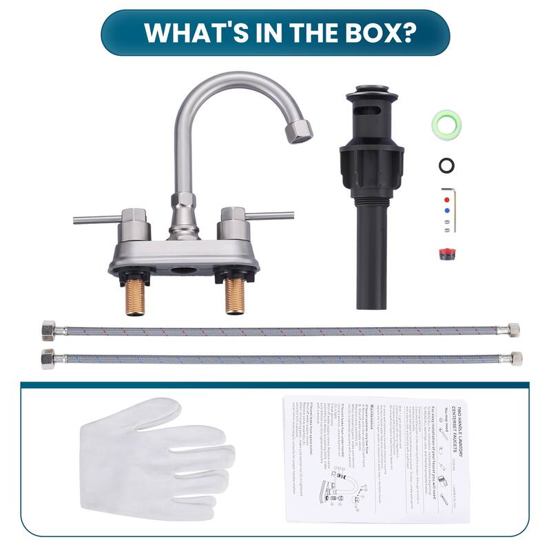 WOWOW 4-inch Dual Handle Bathroom Sink Faucet in Modern