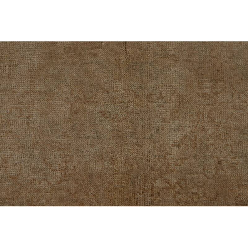 Pink & Gold Beige Tabriz Persian Vintage Rug Handmade Wool Carpet - 10'0" x 13'0"