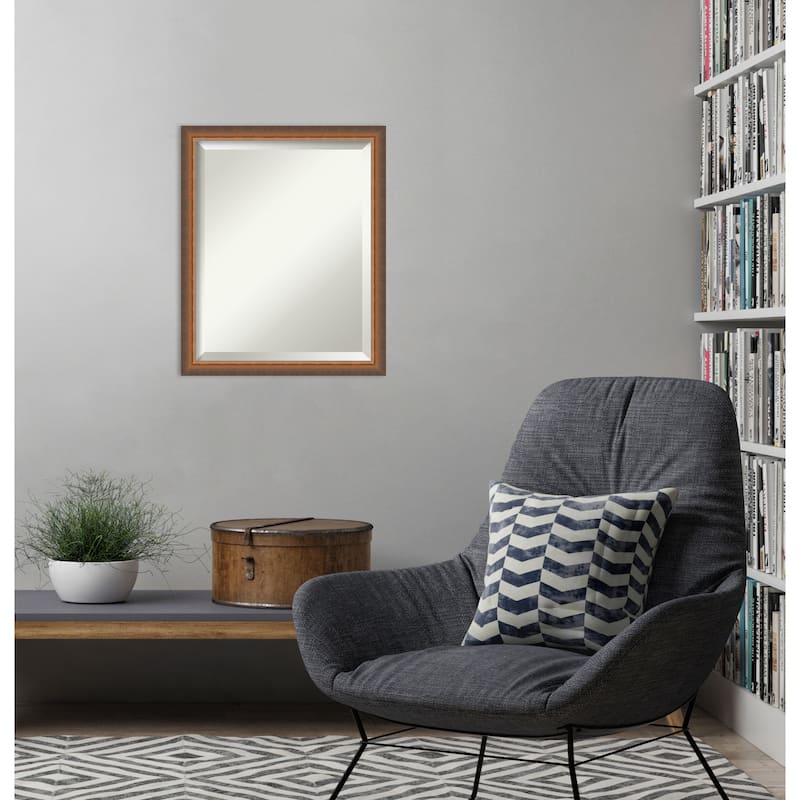 Two Tone Beveled Wood Framed Wall Mirror