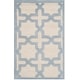 preview thumbnail 114 of 183, SAFAVIEH Handmade Cambridge Trudie Geometric Wool Rug 2'6" x 4' - Ivory/Light Blue - Rectangle