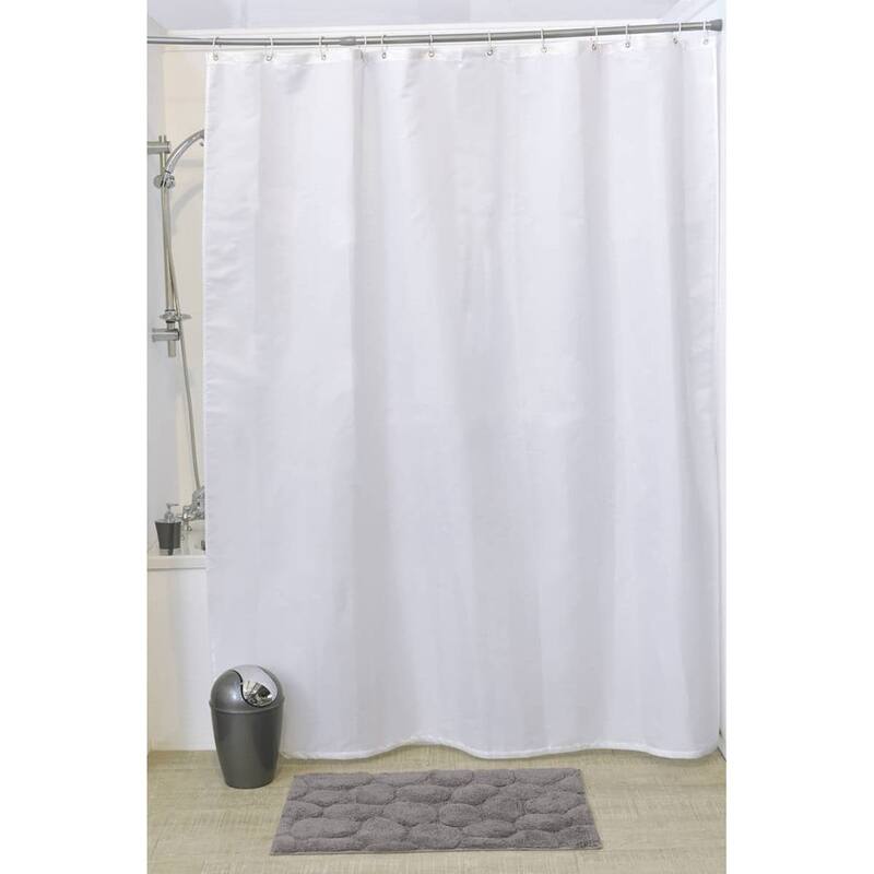 Extra Long Shower Curtain Polyester 12 Rings 79"L x 71"W
