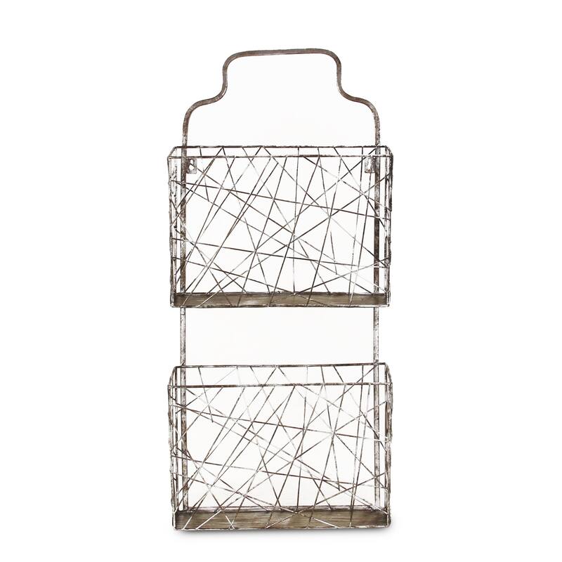 Silver Metal Wall Hanging Metal Organizer - Silver