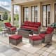 Option Brown Wicker & Red Cushion