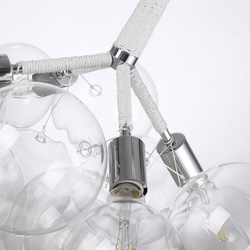 4-Light Cluster Chandelier 20pcs Glass Globe Bubbles Lamp