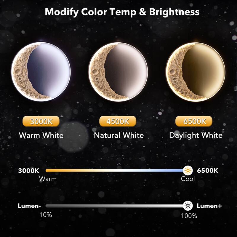 3D Moon Indoor & Outdoor Wall Lamp, Moon Lamp