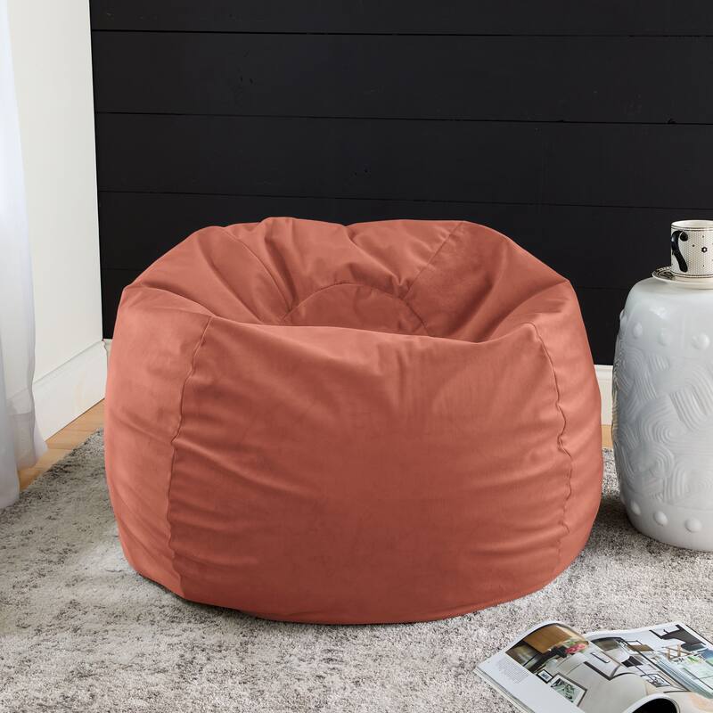 Sorra Home Solid Velvet Indoor Bean Bag