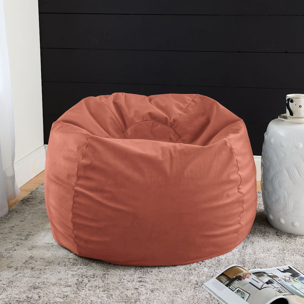 Sorra Home Solid Velvet Indoor Bean Bag