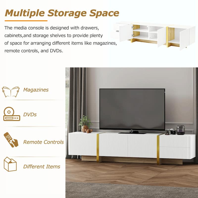 Luxury Fluted TV Stand for TVs Up to 80''