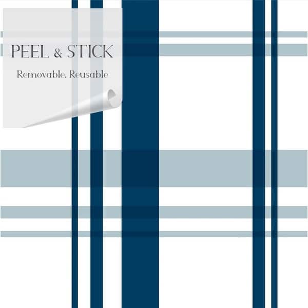 Sbc Decor Blue Modern Plaid Peel Stick Vinyl Wallpaper Panel Overstock 32029243 See more ideas about plaid wallpaper, pattern wallpaper, wallpaper. usd