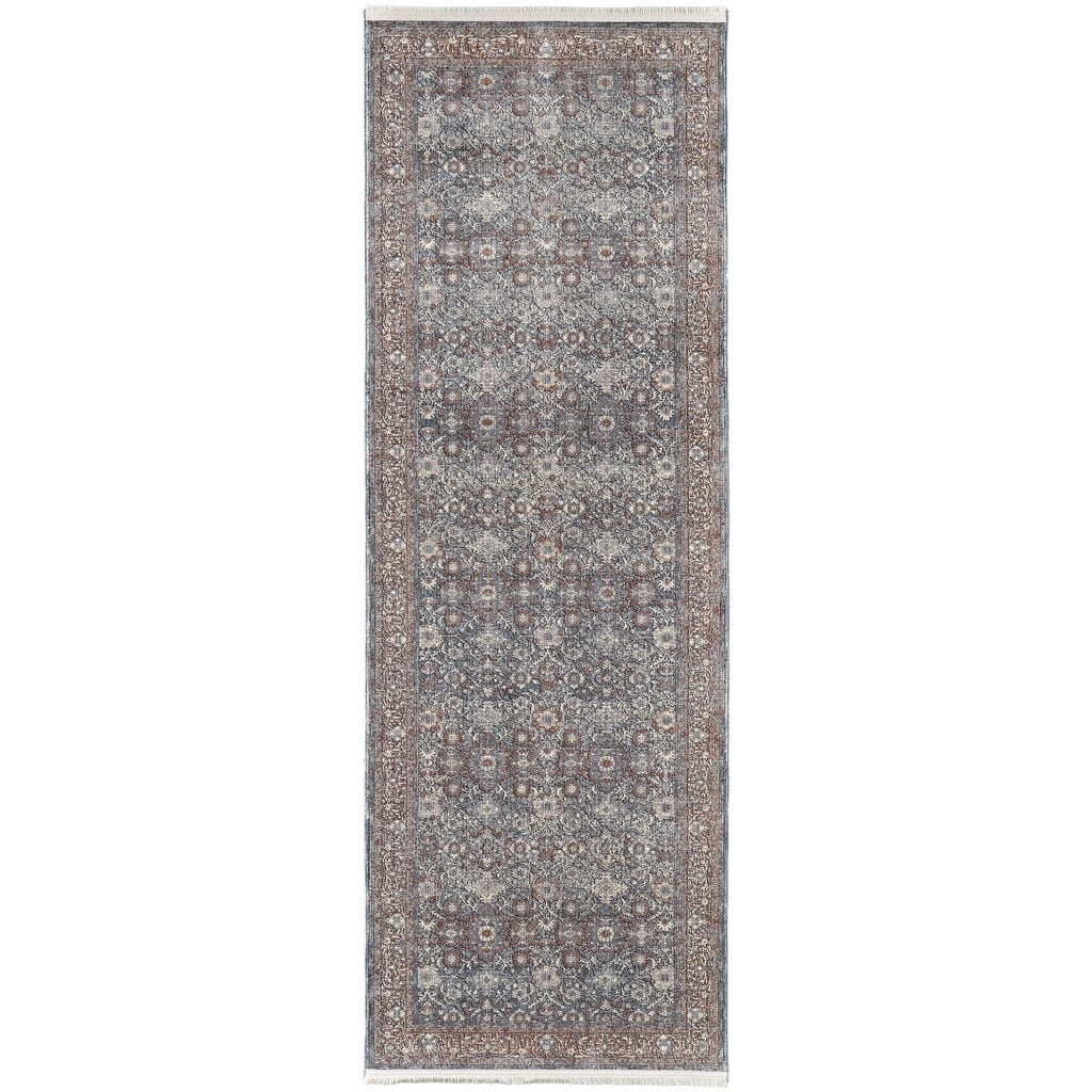 Weqe Power Loomed Floral Stain Resistant Area Rug By HomeRoots - 12' Runner
