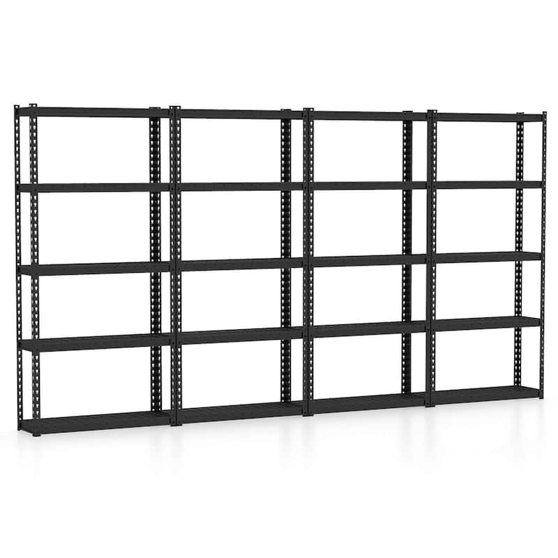 Costway 1/2/3/4 PCS 5-Tier Heavy Duty Storage Shelf Storage Utility - 4 PCS