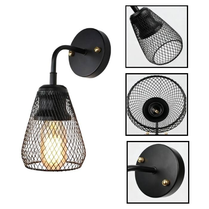 Modern light led lighting metal light fixture black wall light - N/A