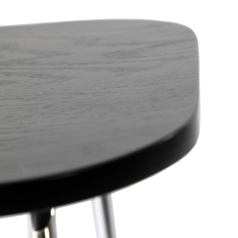 Melrose Modern Wood Saddle Seat Counter Stool by Set of 2 LeisureMod - 26"