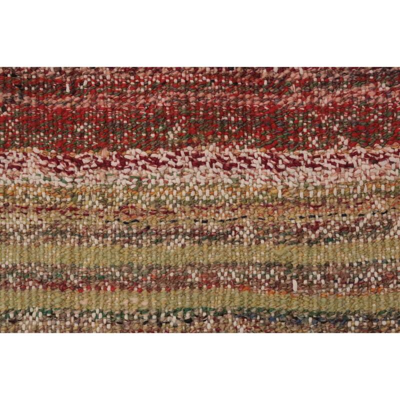 Hand Woven Oriental 100% Wool Carpet Southwestern Tribal Multi-Colored Kilim Area Rug - 9' 1'' X 5' 11''