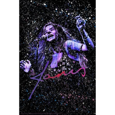 Janis Joplin Retro By Stephen Fishwick Art Poster - 24 x 36 Inch