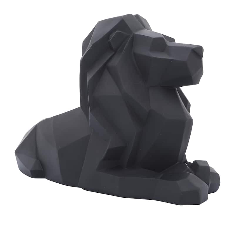 Sagebrook Home 13" Laying Lion Sculpture Contemporary Black Polyresin - 13" x 6" x 8" - 13" x 6" x 8" - Black