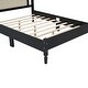 preview thumbnail 19 of 18, Walnut Platform Bed with Rattan Headboard for a Modern Bedroom Look