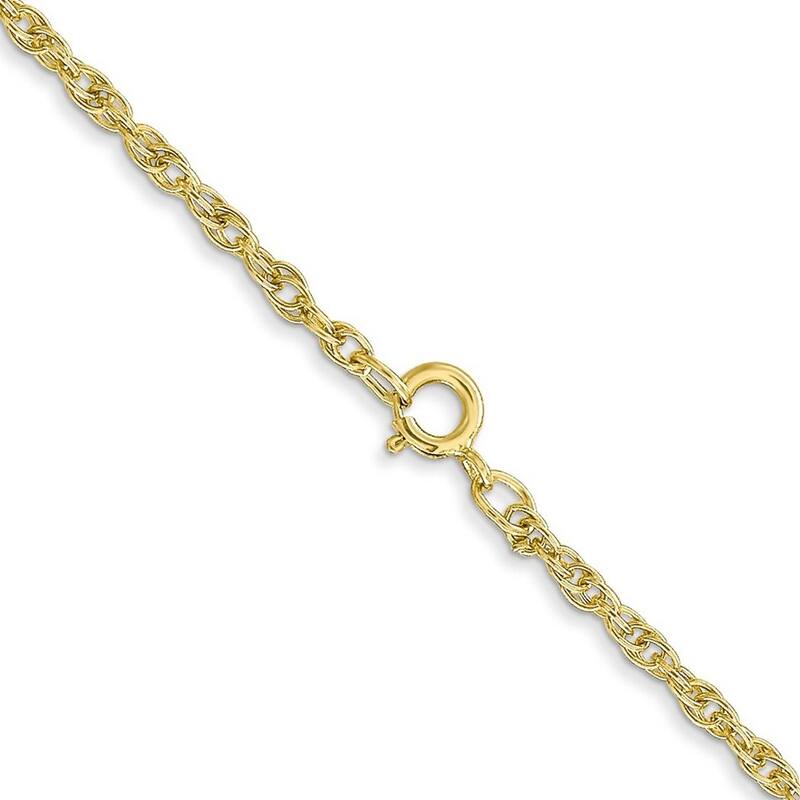 Curata 10k Yellow Gold 1.5mm Carded Cable Rope Chain Necklace (Spring-ring) Options: 16 18 20 24