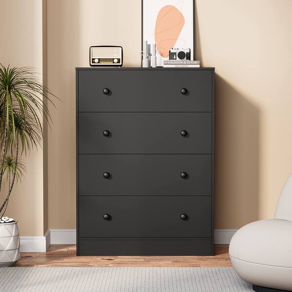 4 drawer dresser chest black Formal Fitted Dress With White Collar main image 0