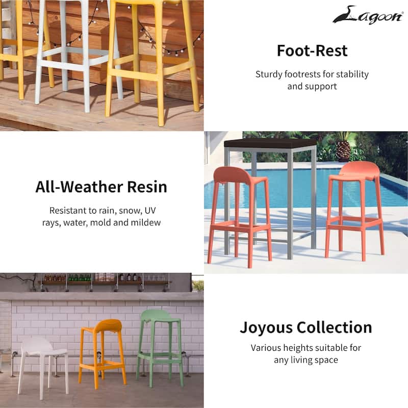 Lagoon Joyous Resin Bar Stool, Set of 2