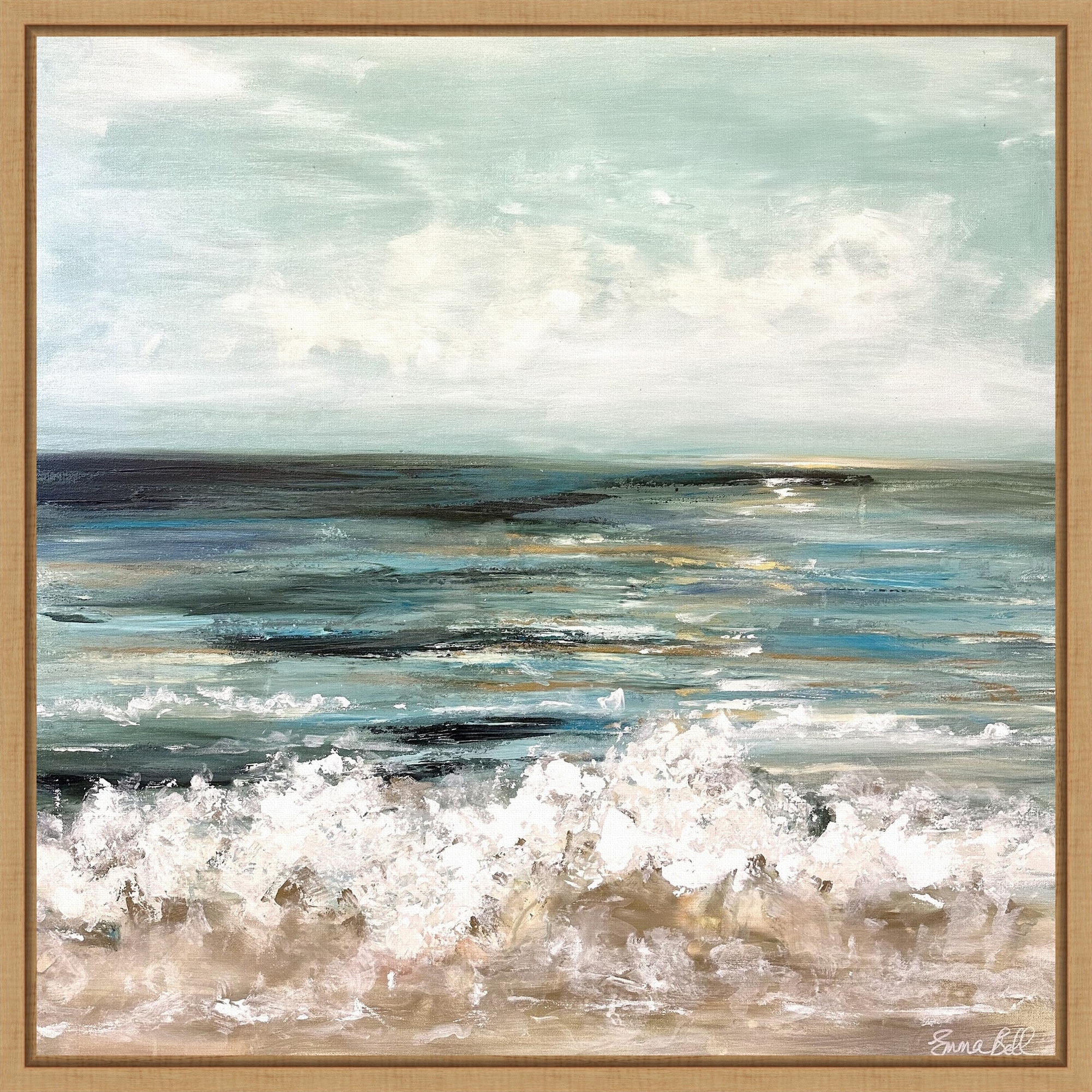 Cloudy Seascape I by Emma Bell Framed Canvas Wall Art Print