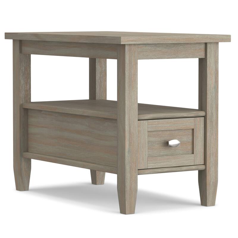 WYNDENHALL Norfolk SOLID WOOD 14 inch Wide Rectangle Transitional Narrow Side Table - 14 Inches wide