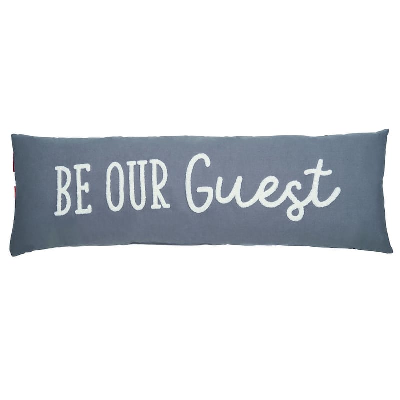 Transpac Polyester 35" Embroidered Reversible Lumbar Pillow