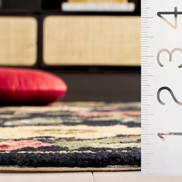 dimension image slide 0 of 2, SAFAVIEH Handmade Chelsea Rubi French Country Floral Wool Rug