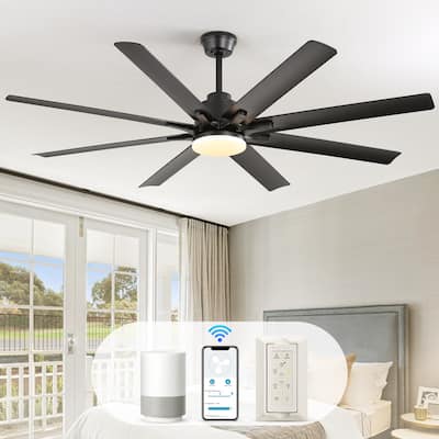 Extra Large 66'' Ceiling Fan & Light APP Remote Control 8-Blades Cooling Modern