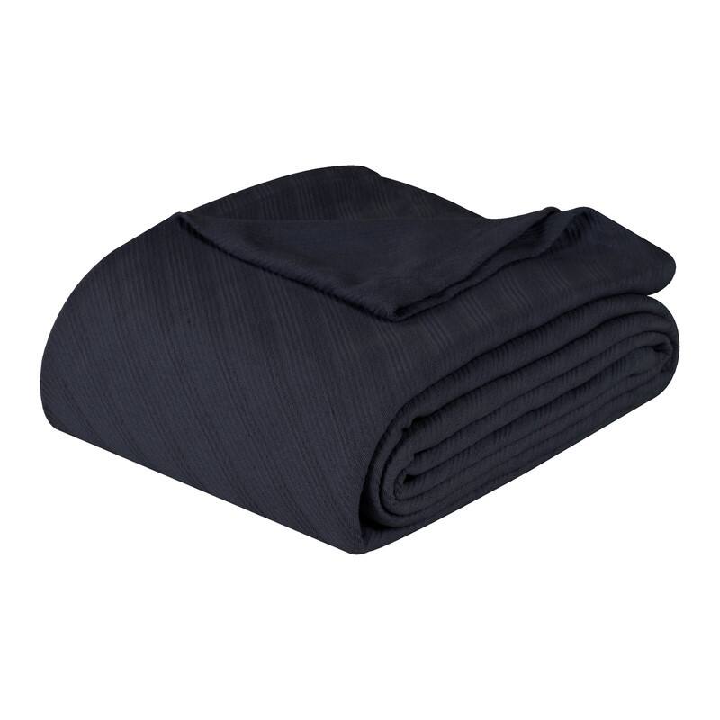 Blue Nile Mills Striped Jacquard Dobby Weave Cotton Throw Blanket