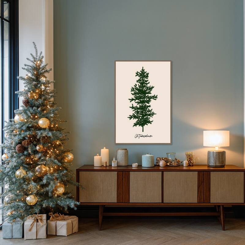 Oh Tannebaum Framed Canvas Wall Art Print - Sylvie Dark Gold