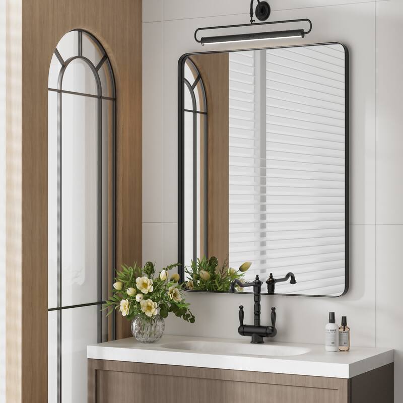 Wall Mirror Vanity Mirror Bathroom Mirror with Round Corner (1 Piece)