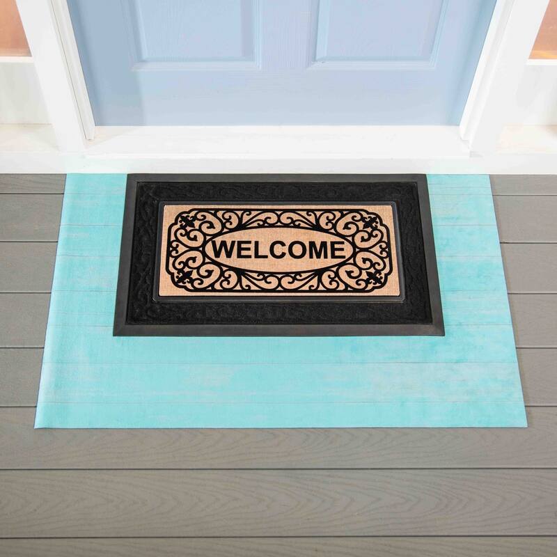 42 in. x 26.5 in. Blue Wood Plank Layering Mat